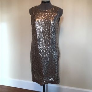 Gold & Silver Sequined Cocktail Dress